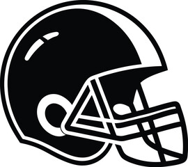 American Football Helmet Silhouette Vector, football helmet flat icon, Helmets black Clip art  