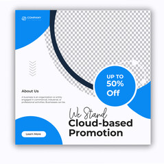 Digital marketing and corporate business service social media post banner template design