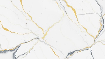 Obraz premium White Marble Texture with Gold Veins – Elegant Luxury Surface and Abstract Pattern