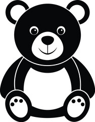 Teddy bear line art vector, Cute teddy outline icon 