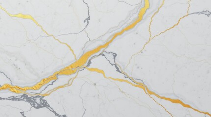 Naklejka premium Abstract White Marble Texture with Gold Veins and Cracked Surface – Elegant Luxury Design