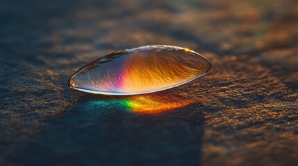 Colorful Water Droplet on Surface With Shine and Reflection Effects