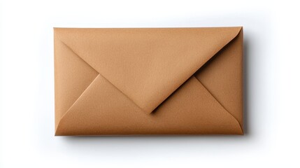 A simple brown envelope displayed on a white background, emphasizing its texture and design.
