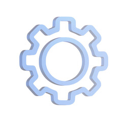 3D rendered gear icon, cogwheel illustration.
