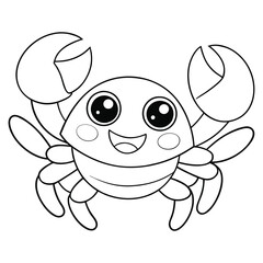 crab waving coloring pages Vector illustration for coloring books 