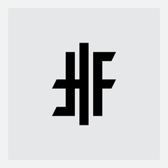 Monogram HF, in minimalistic style. Calligraphy and lettering. Elegant font for tattoo. HF Logo.