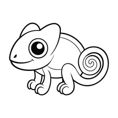 chameleon with a curly tail coloring pages Vector illustration for coloring books 