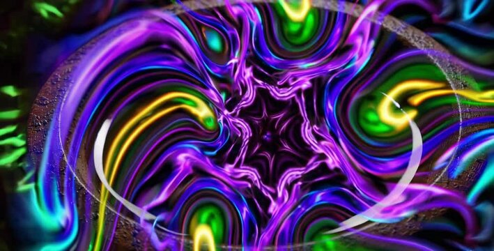 Psychedelic Ayahuasca Vision &ndash; Mystical Liquid with Hallucinatory Patterns