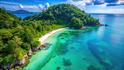 Soar above Thailand's vibrant shores; captivating drone footage reveals stunning ocean vistas.