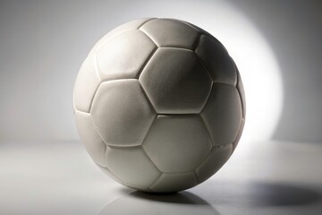 Fototapeta premium Soccer ball PNG: white background, perfect for low-light scenarios. Crisp image, ready to use.