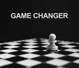 Game changer concept. Chess pawn on the board
