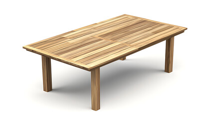 A wooden table with a white background