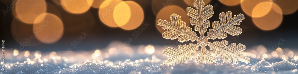 Poster a single snowflake sits atop a snow-covered terrain, providing a delicate touch to the winter scene