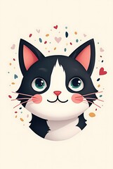 cat with a heart
