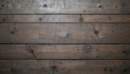 Fototapeta premium Worn-out wooden floorboards with visible scratches and fading varnish