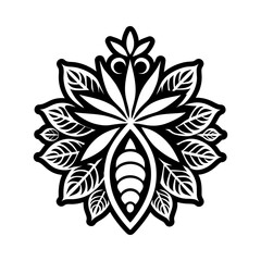 Tribal cassava tattoo icon in glyph style