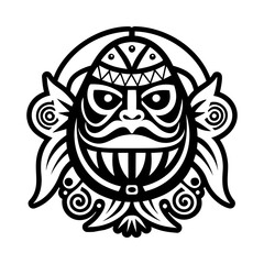 Solid style icon of fisherman taino