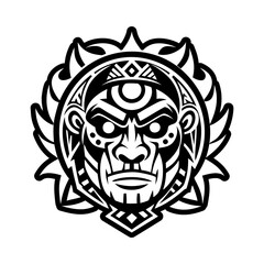 Solid style icon of a taino hunter