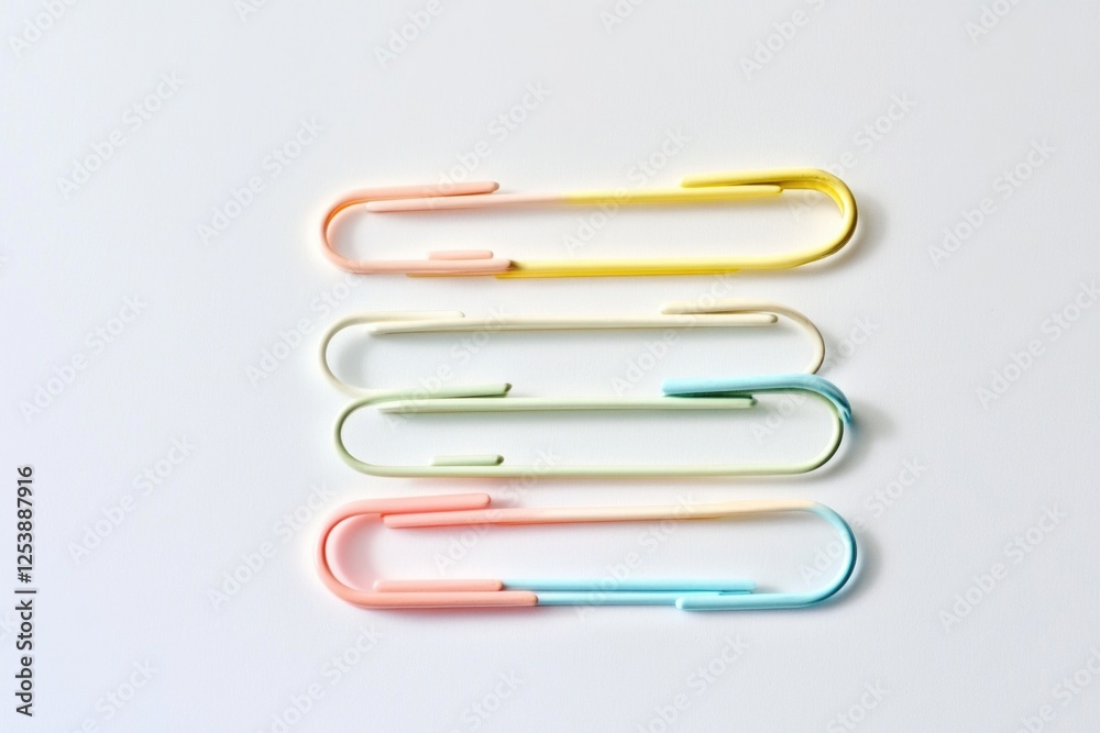 Poster a group of paper clips arranged neatly on a white surface