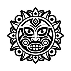 Taino areytos tattoo icon in glyph style