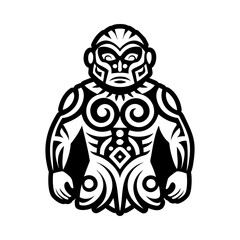 Tribal glyph icon of a taino body