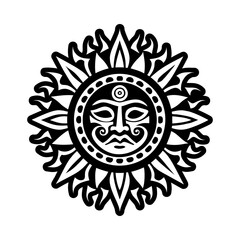 Fototapeta premium Taino sunrise motif, glyph icon