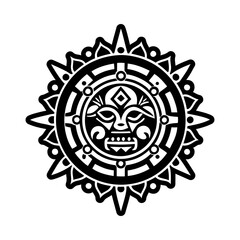 Fototapeta premium Taino solar deity, glyph style icon