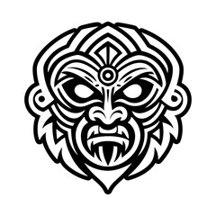 Fototapeta premium Tribal elder face mask, glyph icon