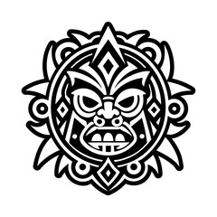 Taino zemi mask, glyph style icon