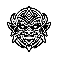 Obraz premium Tribal face mask, glyph style icon