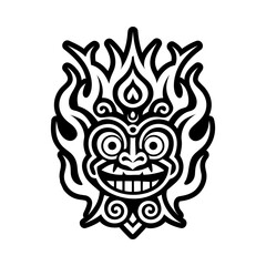 Tribal fire symbol, glyph vector icon