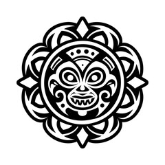 Filled tattoo icon of tribal unity symbol