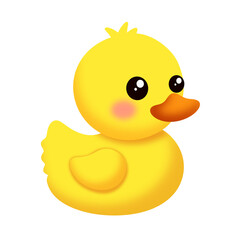 Cartoon yellow rubber duck icon.