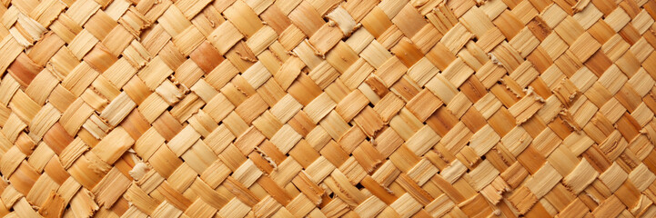 Handwoven straw texture close-up
