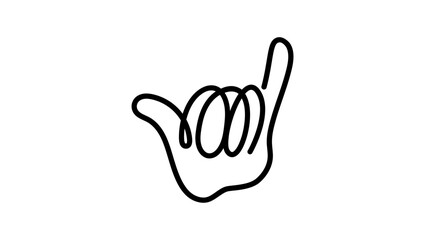 Fototapeta premium bull horn hand logo, black isolated silhouette