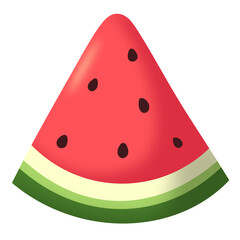 Cartoon watermelon slice icon.