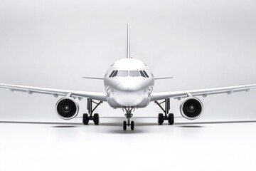 Naklejka premium A commercial airliner parked on the runway, ready for takeoff or landing
