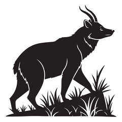 wildlife animal silhouette stencil black clipart