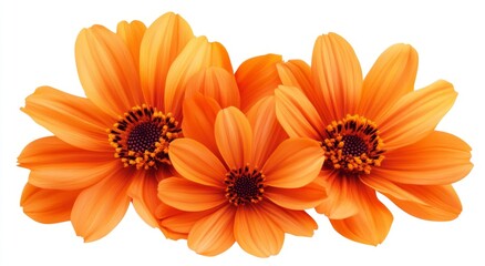 Obraz premium Orange flowers bouquet isolated on white background. Possible use floral design, stationery, greeting cards