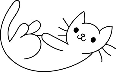 Cute Hand Drawn Doodle Cats Funny Kittens Collection - Simple funny cute doodle cats, line outline icons set in different poses and unusual interpretation vector illustration isolated on white.