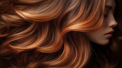 Naklejka premium Girl with long and curly hair