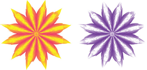 Flower illustration. Mixed flowers. Light gray abstract background