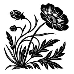 creative clean silhouette flower icon vector illustration
