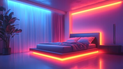 Futuristic 80s-inspired objects with a neon glow and retro design, captured in a comic book style illustration