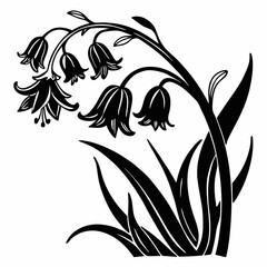 creative clean silhouette flower icon vector illustration