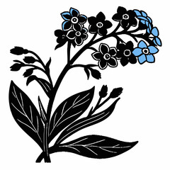 creative clean silhouette flower icon vector illustration