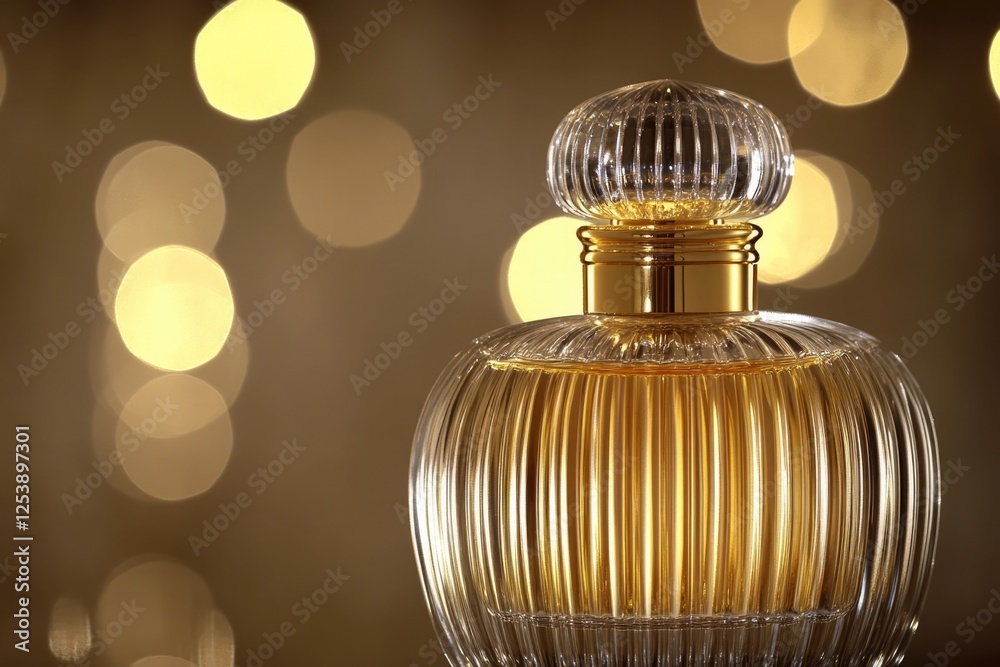 Poster a fragrance sits atop a table, ready for use