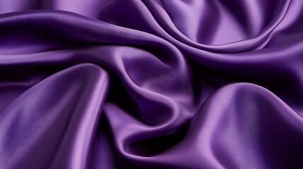 Fototapeta premium Purple silk fabric, draped, studio