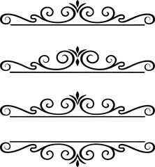 Elegant Flourishes Decorative Swirls, Vintage Scrollwork, Design Elements