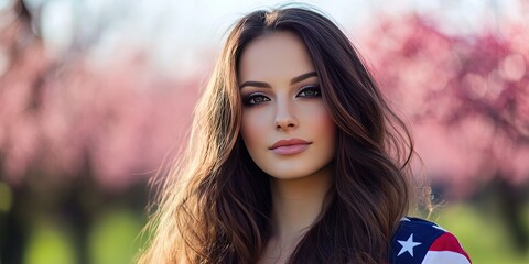 patriotic woman, spring